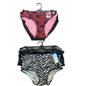 New! 5 Panties Delta Burke and Kathy Ireland Set - Red, Animal, and Black